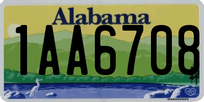 AL license plate 1AA6708