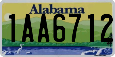 AL license plate 1AA6712