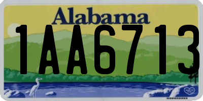 AL license plate 1AA6713