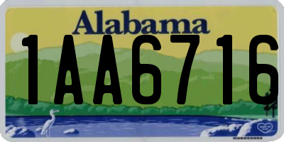 AL license plate 1AA6716