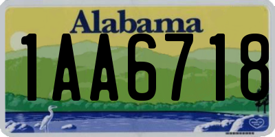 AL license plate 1AA6718