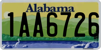 AL license plate 1AA6726