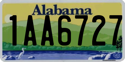 AL license plate 1AA6727