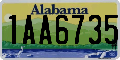 AL license plate 1AA6735