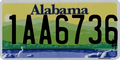 AL license plate 1AA6736