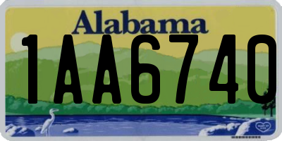 AL license plate 1AA6740