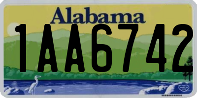 AL license plate 1AA6742