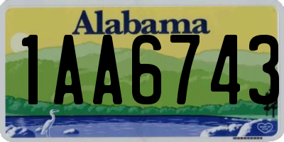 AL license plate 1AA6743