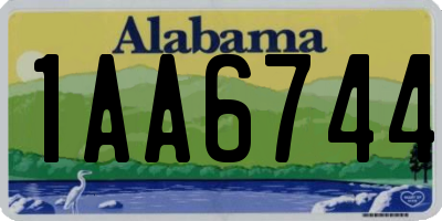AL license plate 1AA6744