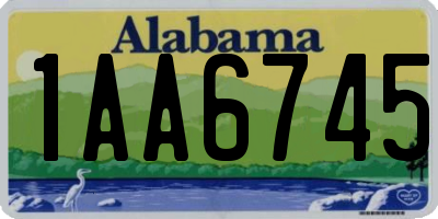 AL license plate 1AA6745