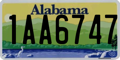 AL license plate 1AA6747