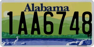 AL license plate 1AA6748