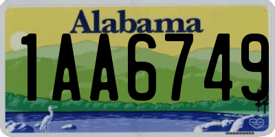 AL license plate 1AA6749