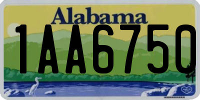 AL license plate 1AA6750