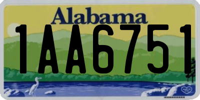 AL license plate 1AA6751