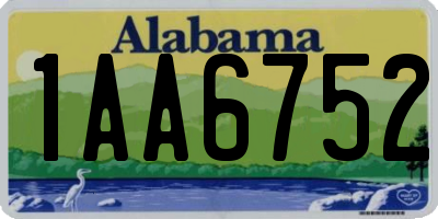 AL license plate 1AA6752