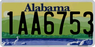 AL license plate 1AA6753