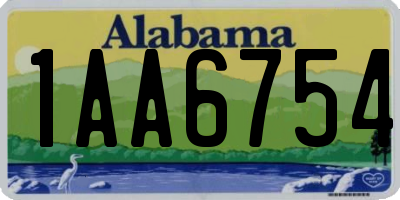 AL license plate 1AA6754