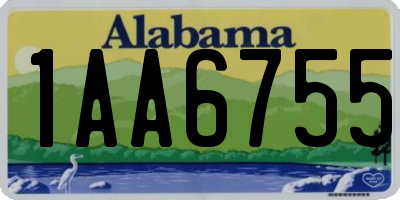 AL license plate 1AA6755