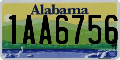 AL license plate 1AA6756