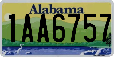 AL license plate 1AA6757