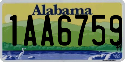 AL license plate 1AA6759