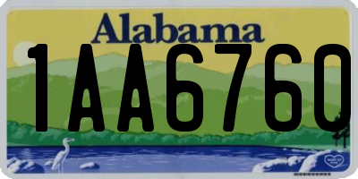 AL license plate 1AA6760