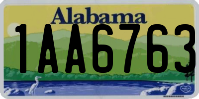 AL license plate 1AA6763