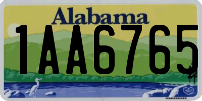 AL license plate 1AA6765