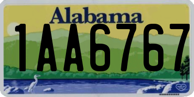 AL license plate 1AA6767