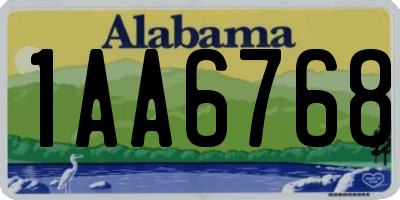 AL license plate 1AA6768