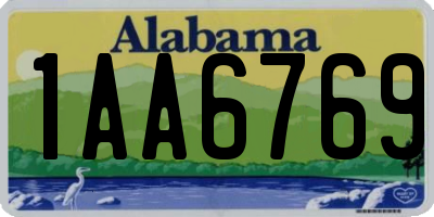 AL license plate 1AA6769