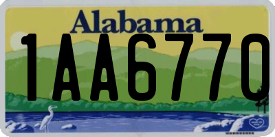 AL license plate 1AA6770