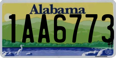 AL license plate 1AA6773