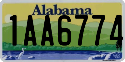 AL license plate 1AA6774