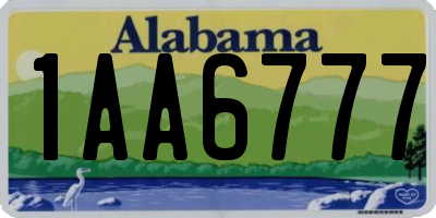 AL license plate 1AA6777