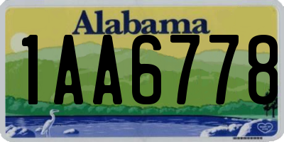 AL license plate 1AA6778