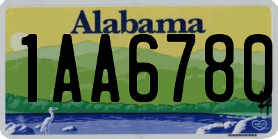 AL license plate 1AA6780