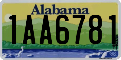 AL license plate 1AA6781