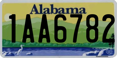 AL license plate 1AA6782