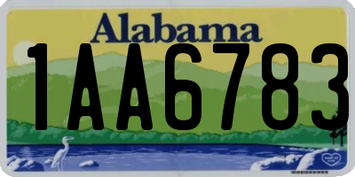 AL license plate 1AA6783