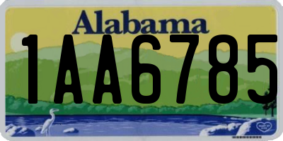 AL license plate 1AA6785