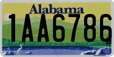 AL license plate 1AA6786