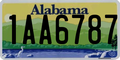 AL license plate 1AA6787