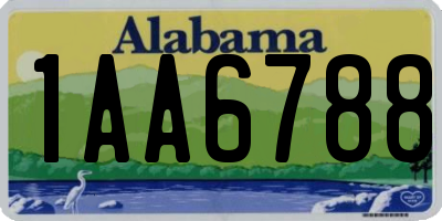 AL license plate 1AA6788