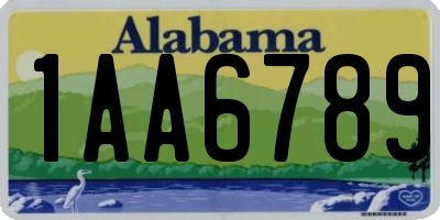 AL license plate 1AA6789