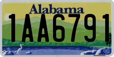 AL license plate 1AA6791