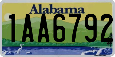 AL license plate 1AA6792