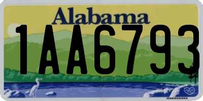 AL license plate 1AA6793