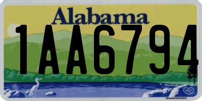 AL license plate 1AA6794